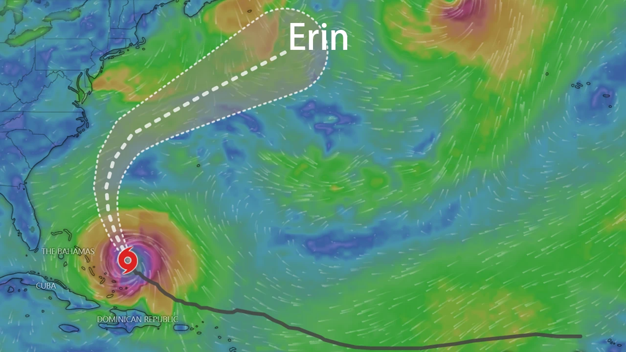 Track map of Erin